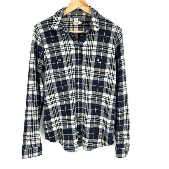 Faherty Legend Sweater Shirt Size Small Womens Gray Button Up Plaid Soft Knit - Picture 1 of 8